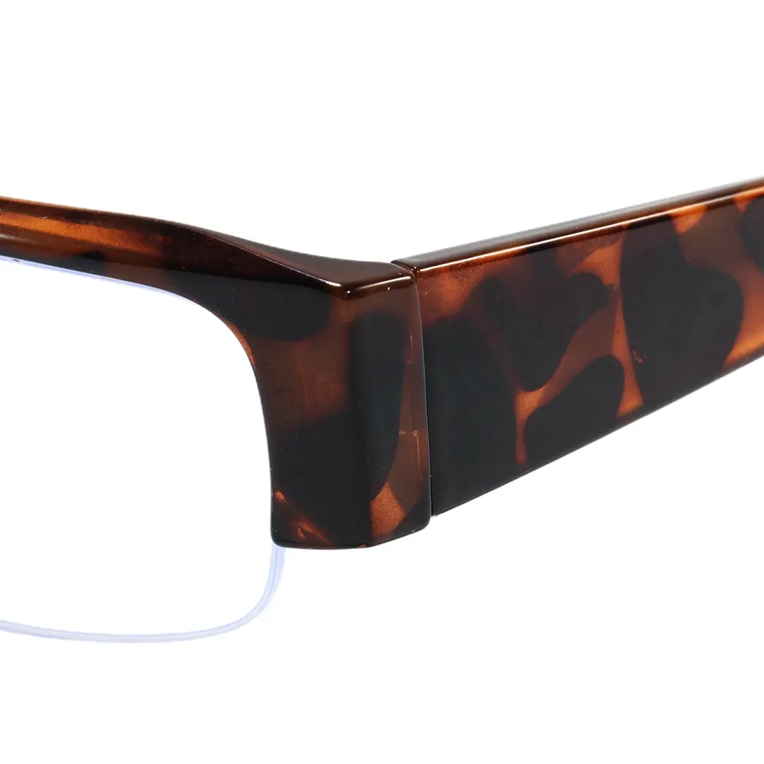End piece detail of Soleil rectangle tr90 eyeglasses in tortoise. SPU: ER0212604