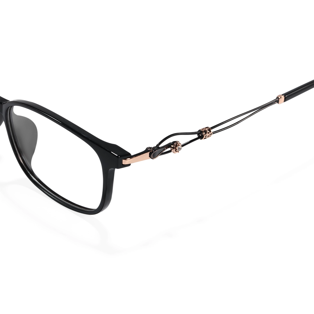 End piece detail of Paloma rectangle tr90 eyeglasses ER0222509 in black
