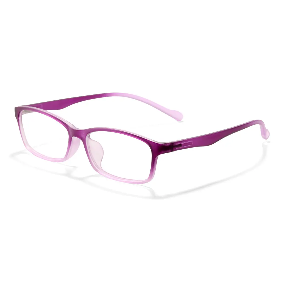Angle view of Rachel rectangle tr90 eyeglasses ER0232411 in purple