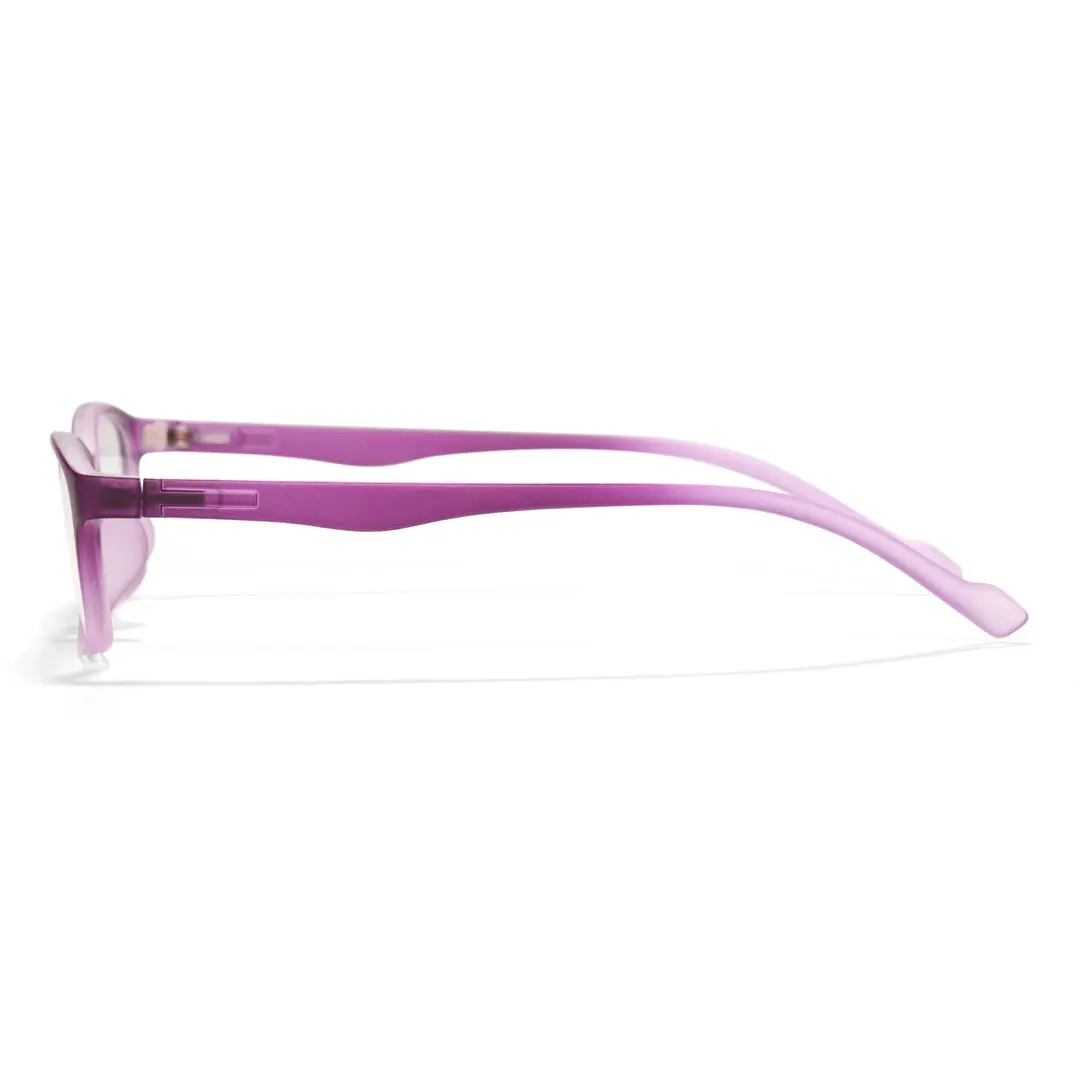 Side view of Rachel rectangle tr90 eyeglasses ER0232411 in purple