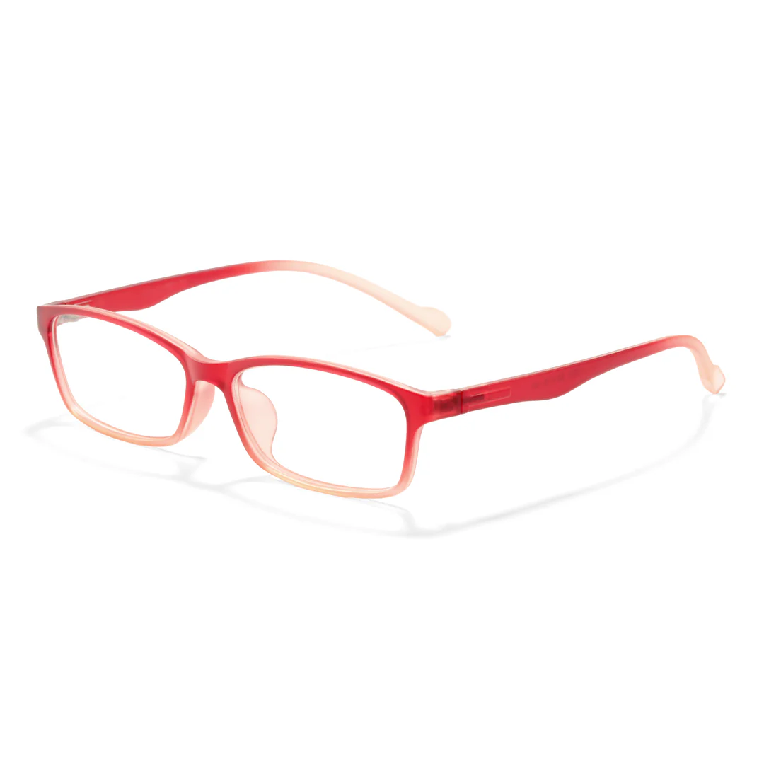 Angle view of Rachel rectangle tr90 eyeglasses ER0232411 in red