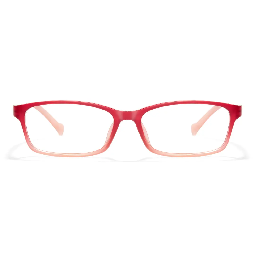 Front view of Rachel rectangle tr90 eyeglasses ER0232411 in red