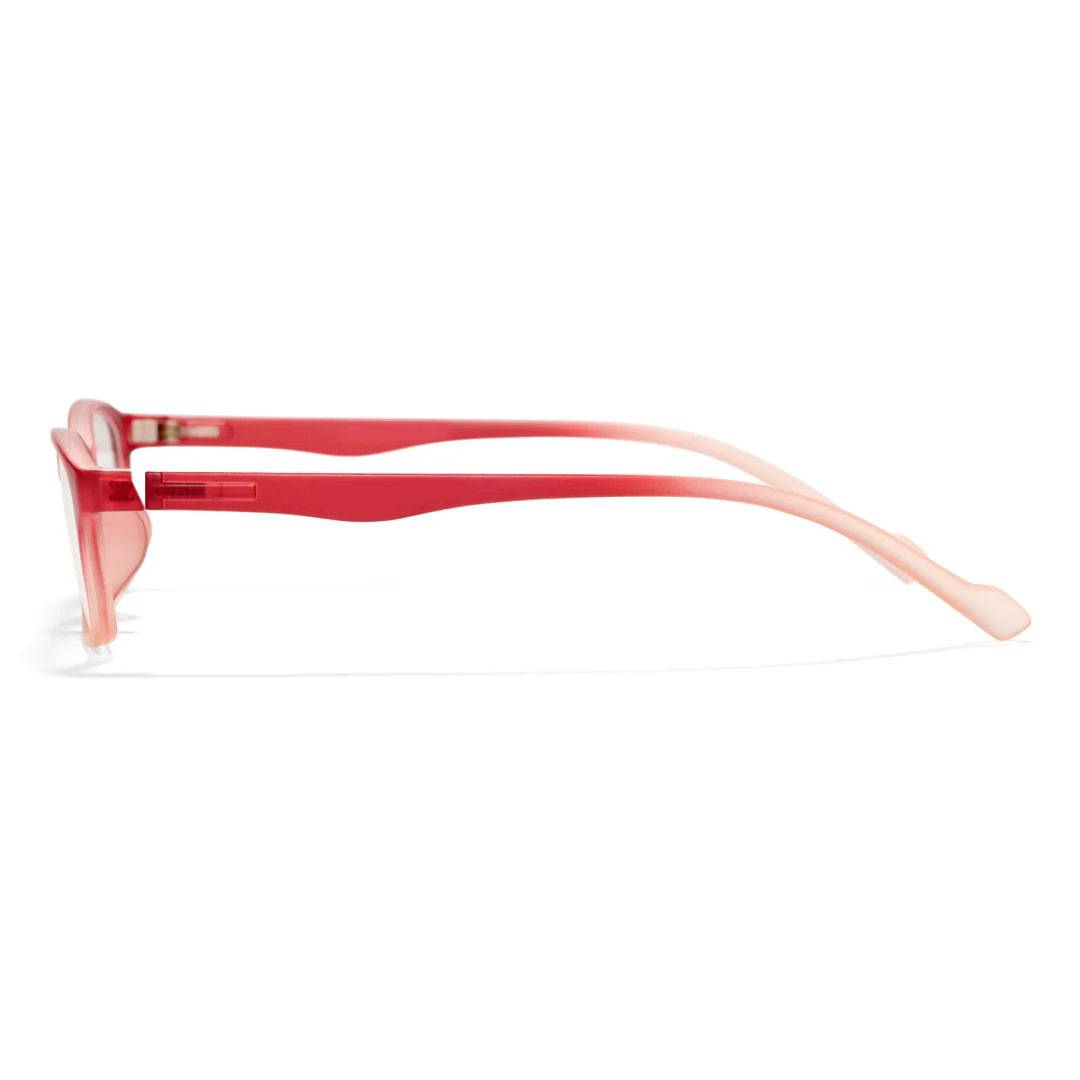 Side view of Rachel rectangle tr90 eyeglasses ER0232411 in red