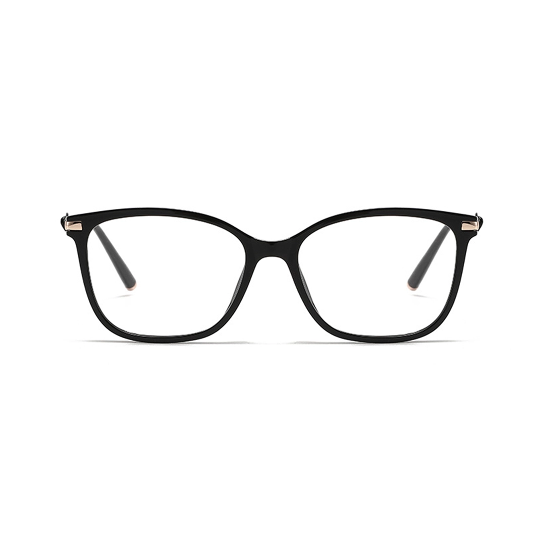 Front view of Rosaline rectangle tr90 eyeglasses ER0232509 in black