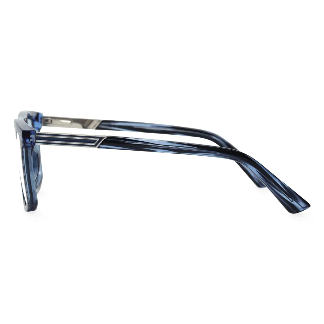 Side view of Fallon square tr90 eyeglasses ER0272408 in blue