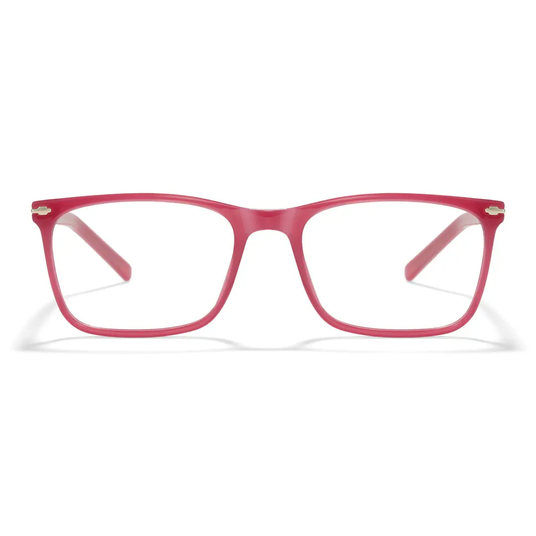Front view of Rachael rectangle tr90 eyeglasses ER0272411 in red