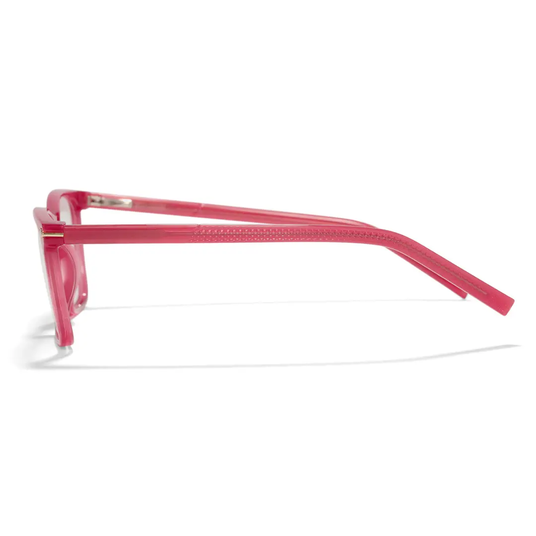 Side view of Rachael rectangle tr90 eyeglasses ER0272411 in red