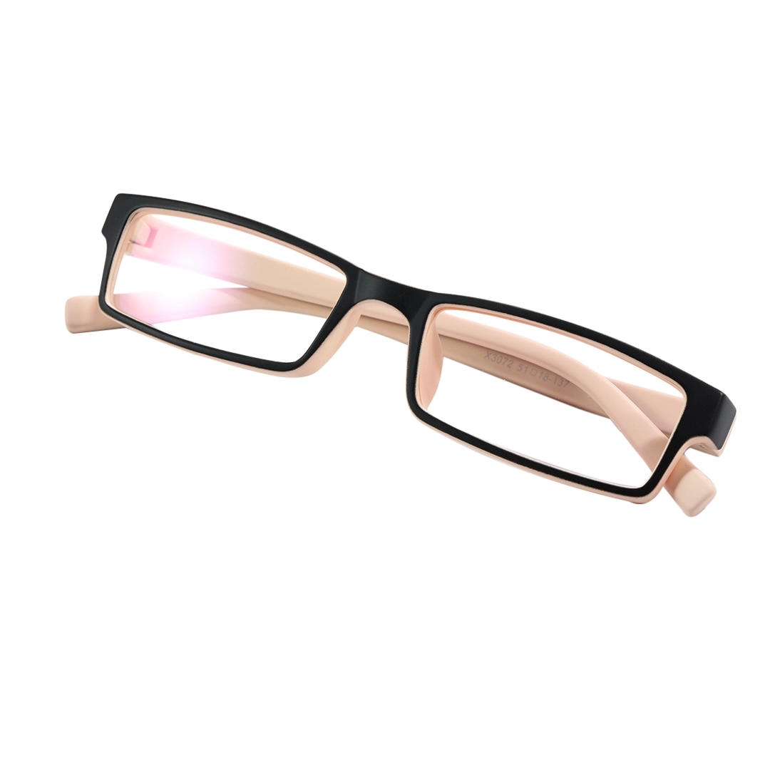 Front folded view of Sing rectangle tr90 eyeglasses ER0302412 in beige