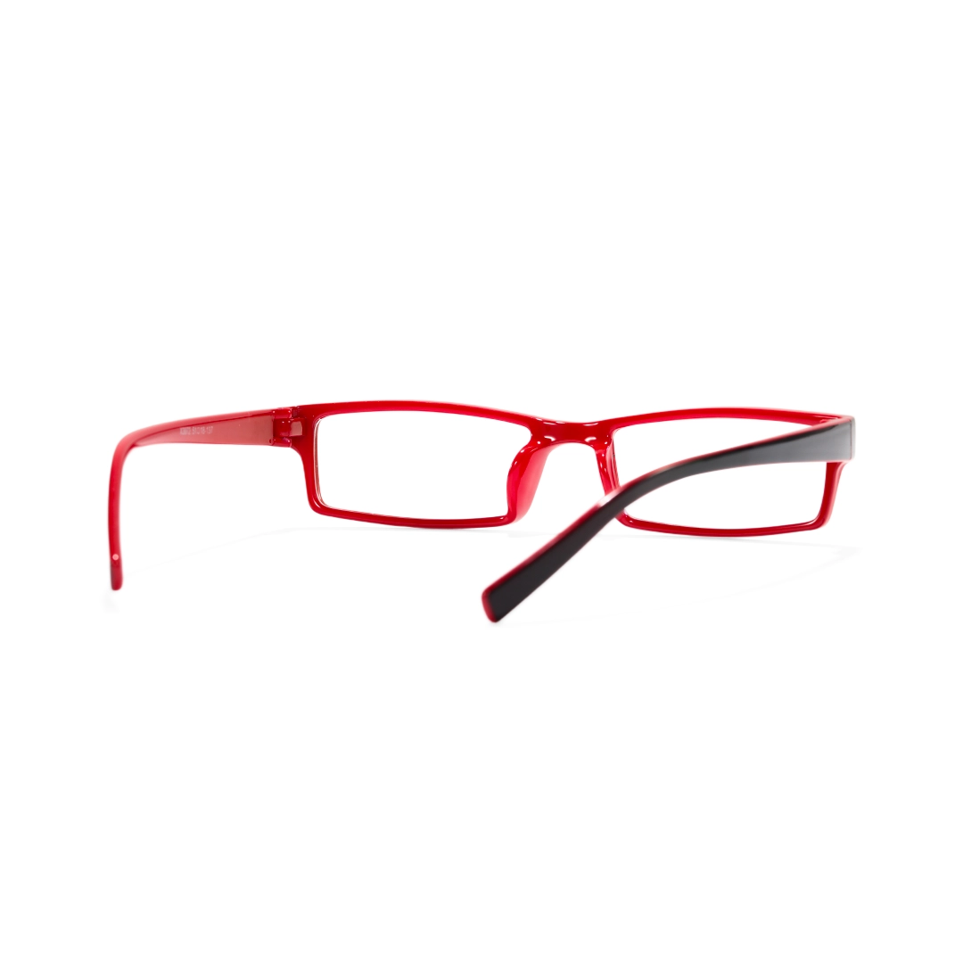 Back view of Sing rectangle tr90 eyeglasses ER0302412 in black red