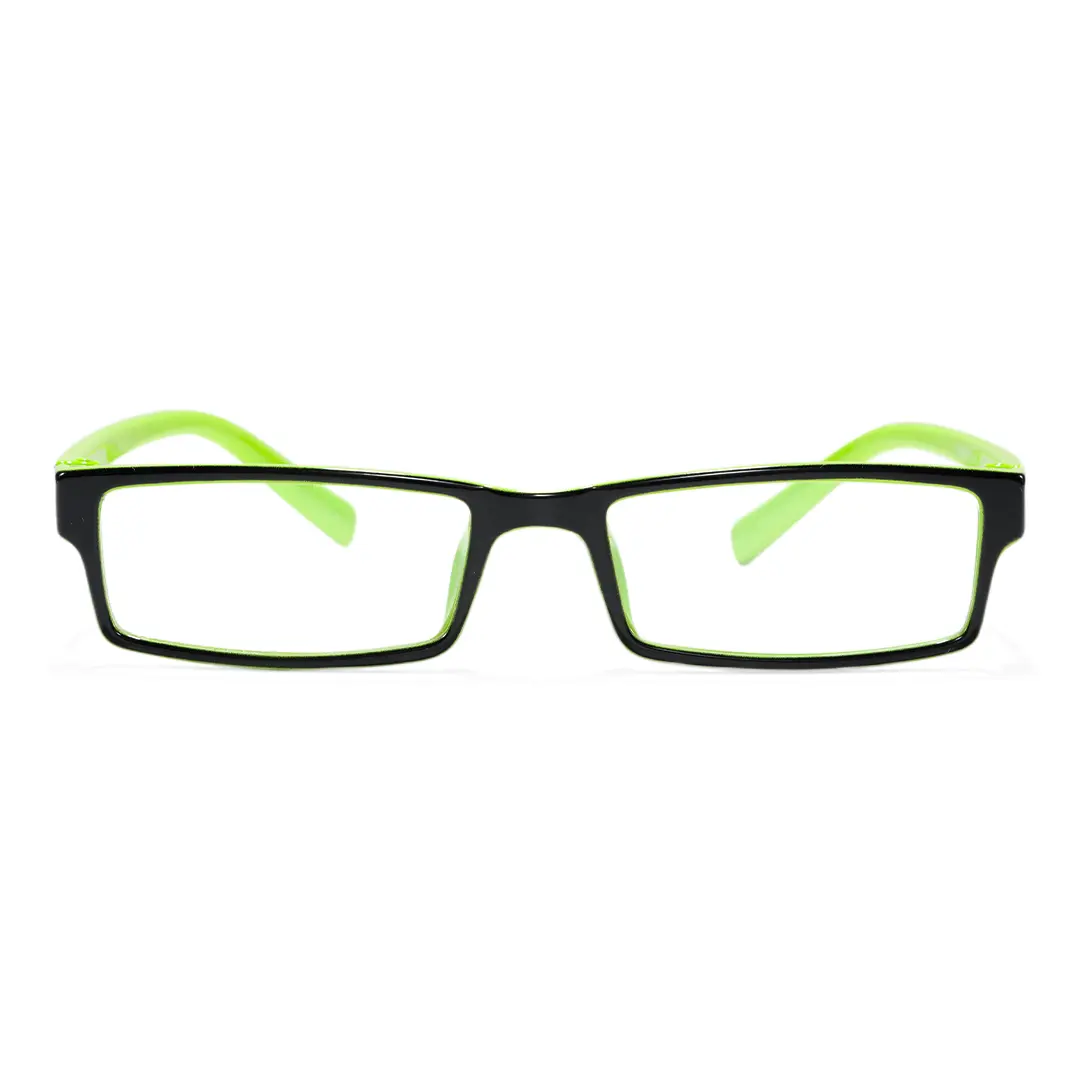 Front view of Sing rectangle tr90 eyeglasses ER0302412 in green