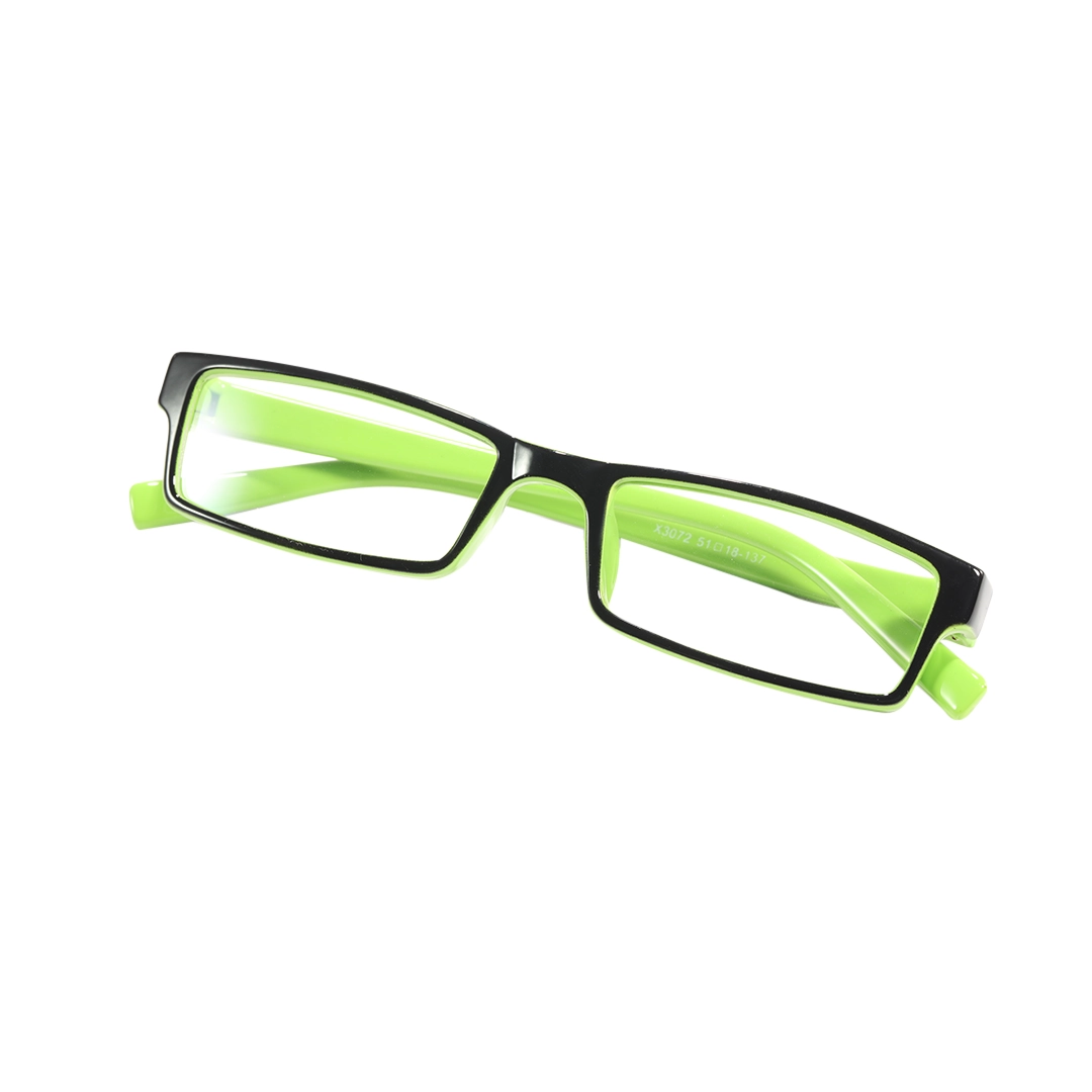 Front folded view of Sing office siren rectangle tr90 eyeglasses ER0302412 in green