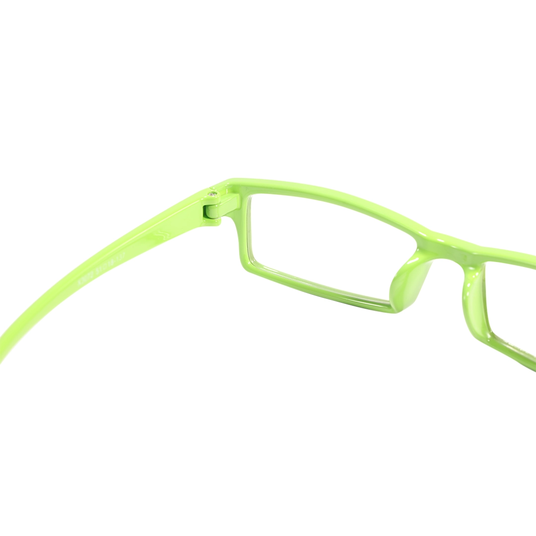 Hinge detail of Sing office siren rectangle tr90 eyeglasses ER0302412 in green