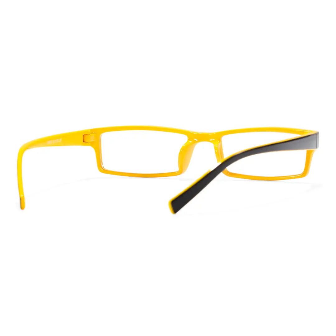 Back view of Sing rectangle tr90 eyeglasses ER0302412 in yellow