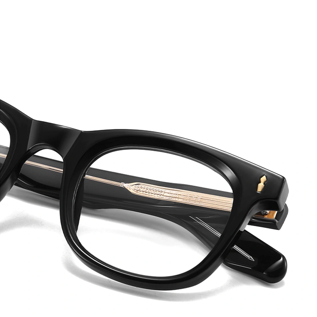 Front folded view of Carrol rectangle tr90 eyeglasses ER0302506 in black