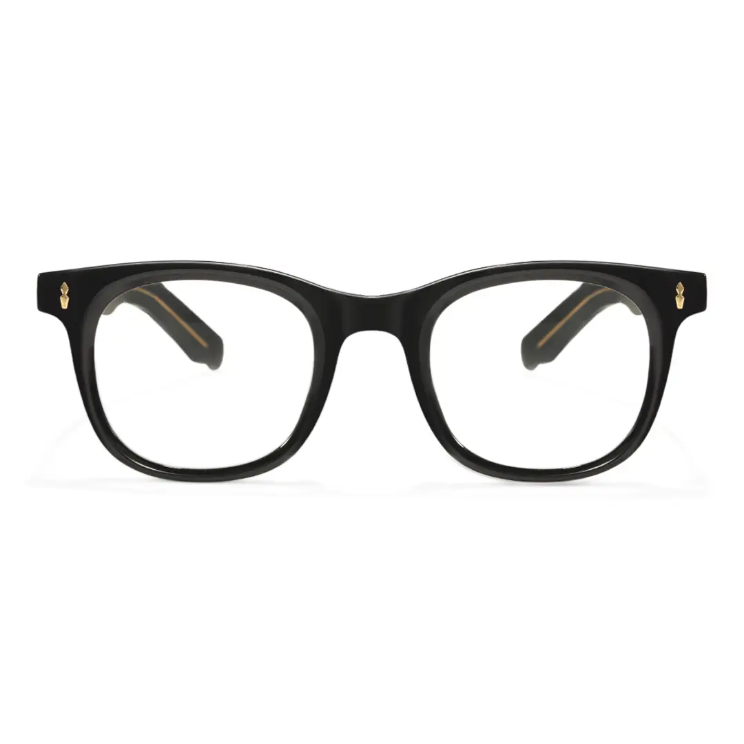 Front view of Carrol rectangle tr90 eyeglasses ER0302506 in black