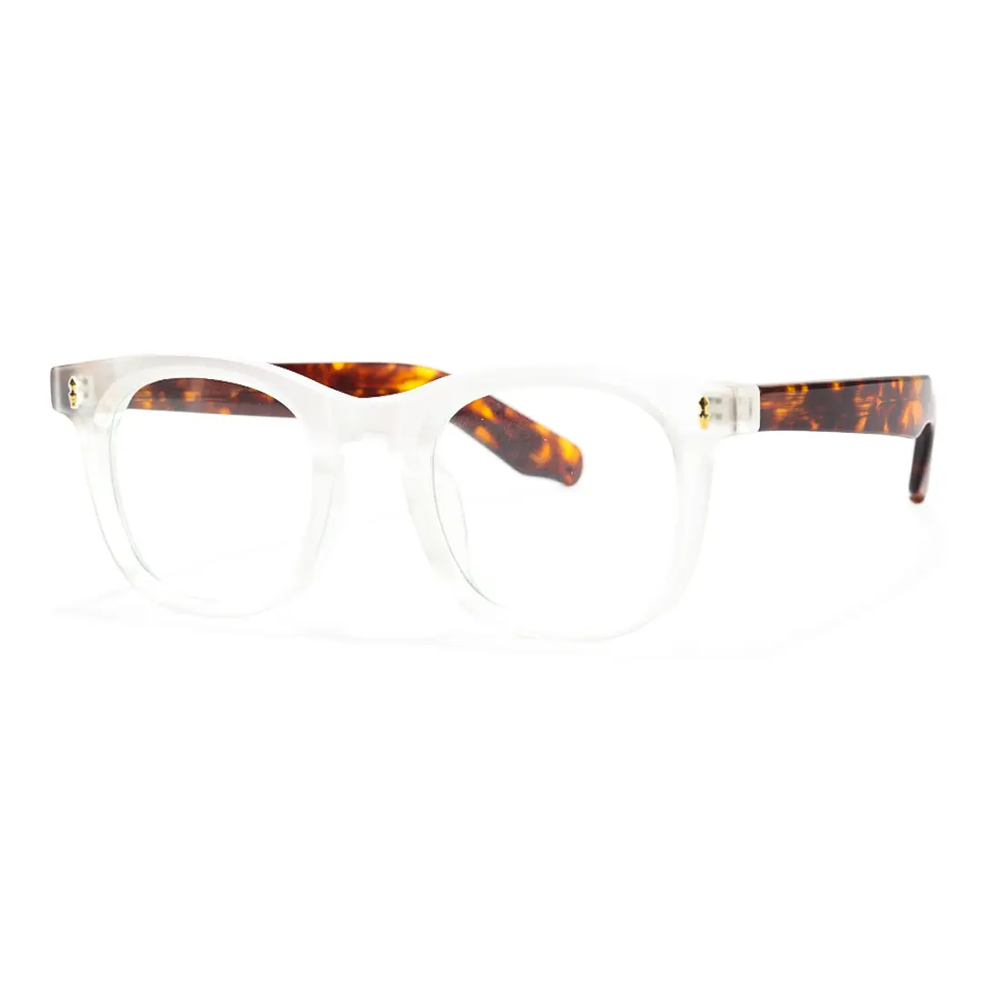 Angle view of Carrol rectangle tr90 eyeglasses ER0302506 in clear