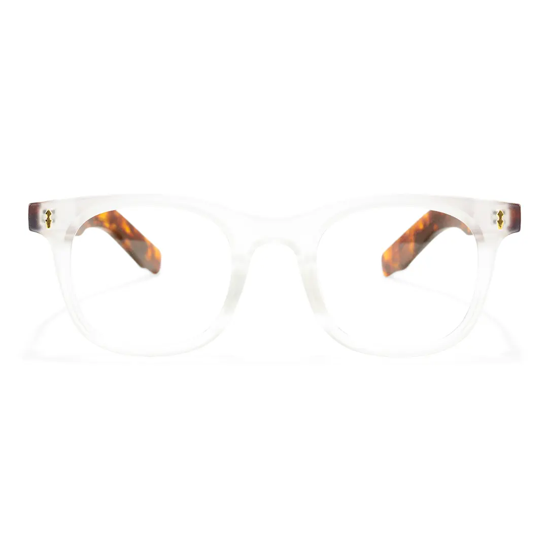 Front view of Carrol rectangle tr90 eyeglasses ER0302506 in clear