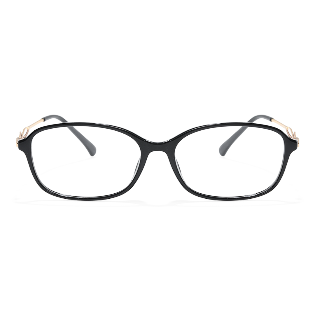 Front view of Junia rectangle tr90 eyeglasses ER0372509 in black