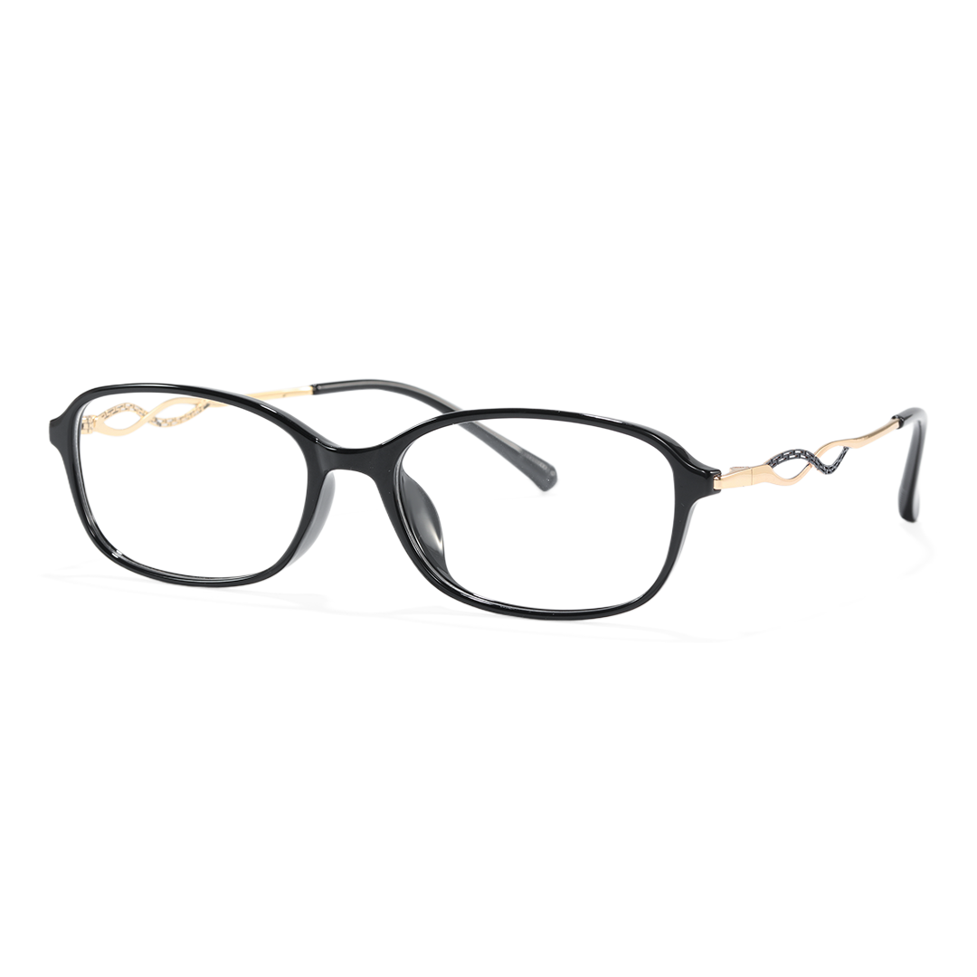 Angle view of Junia office siren rectangle tr90 eyeglasses ER0372509 in black
