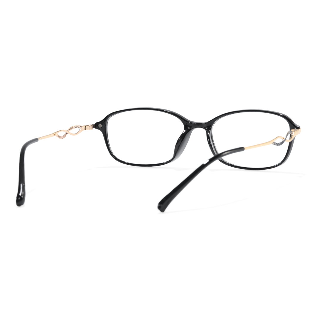 Back view of Junia office siren rectangle tr90 eyeglasses ER0372509 in black