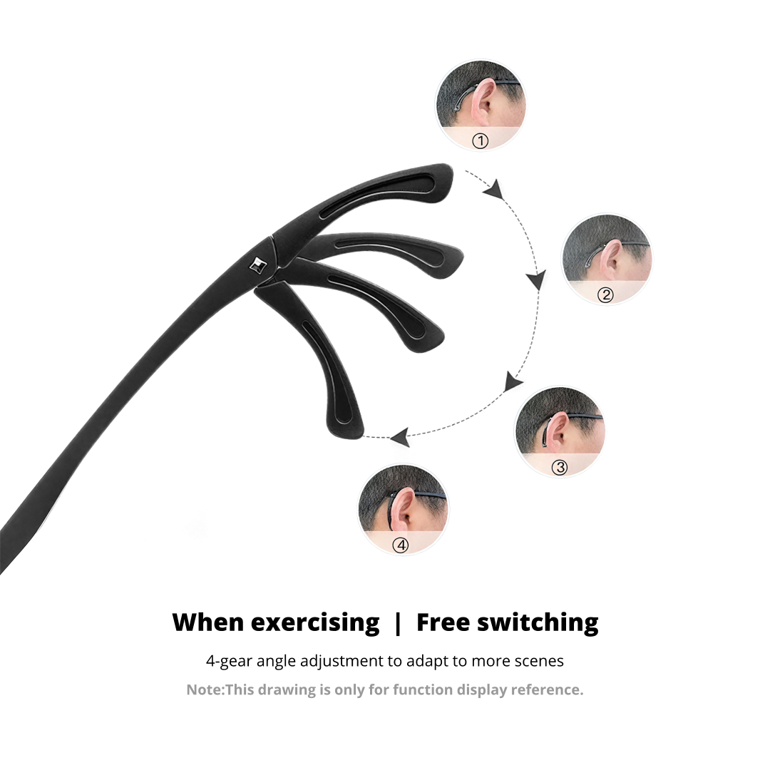 End piece detail of Tatum rectangle tr90 eyeglasses ER0422508 in black