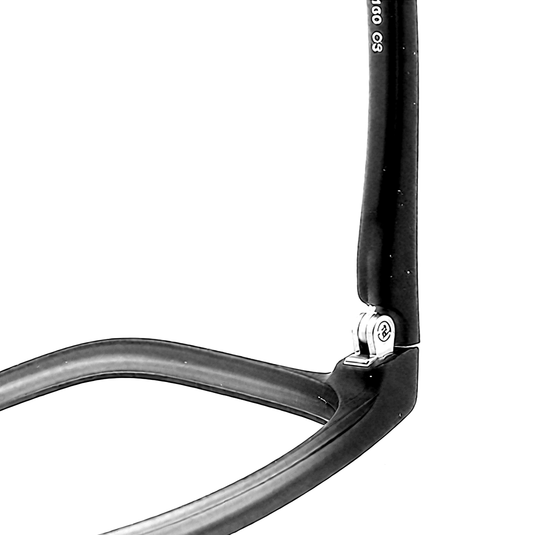 Hinge detail of Tatum rectangle tr90 eyeglasses ER0422508 in black
