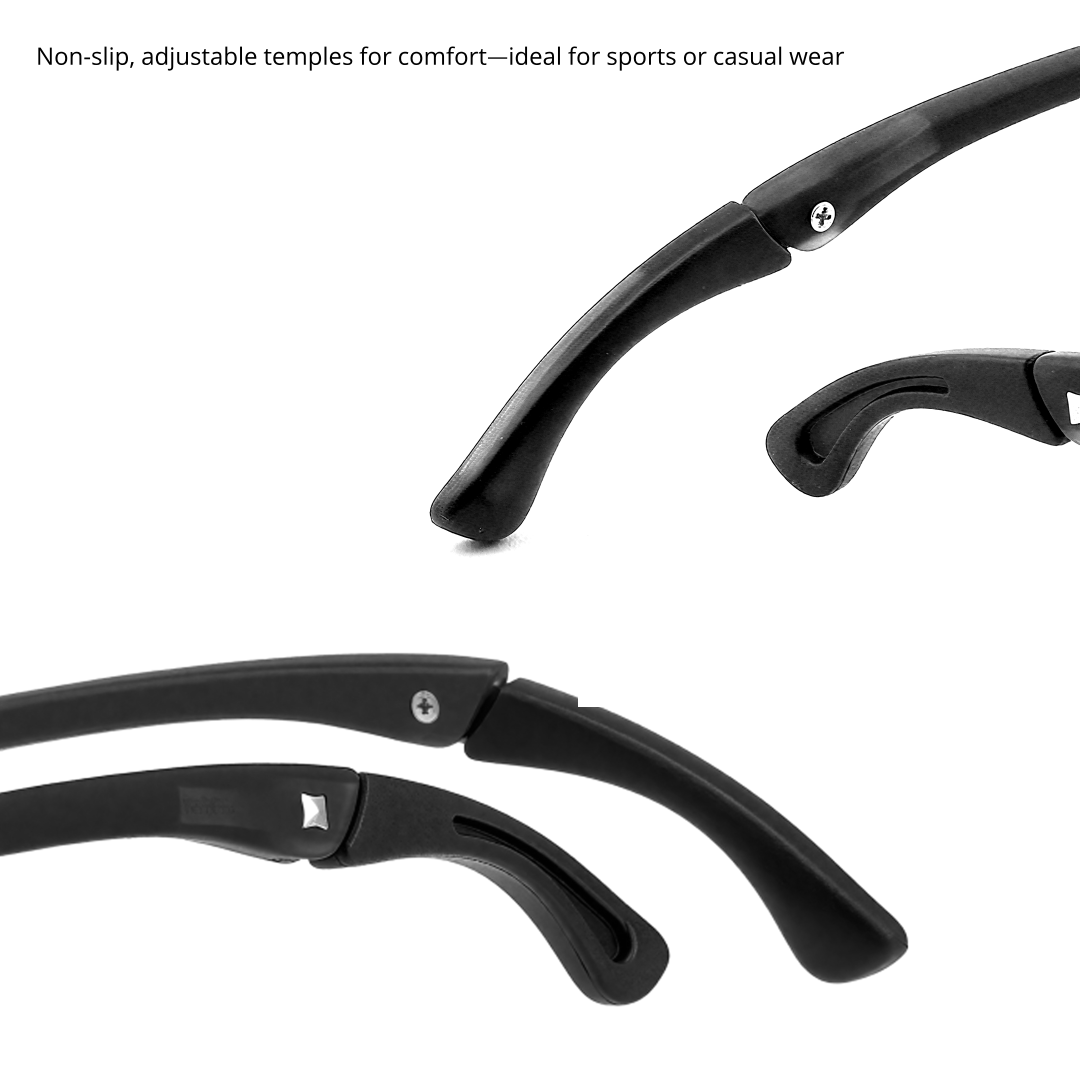 Temple detail of Tatum rectangle tr90 eyeglasses ER0422508 in black-2