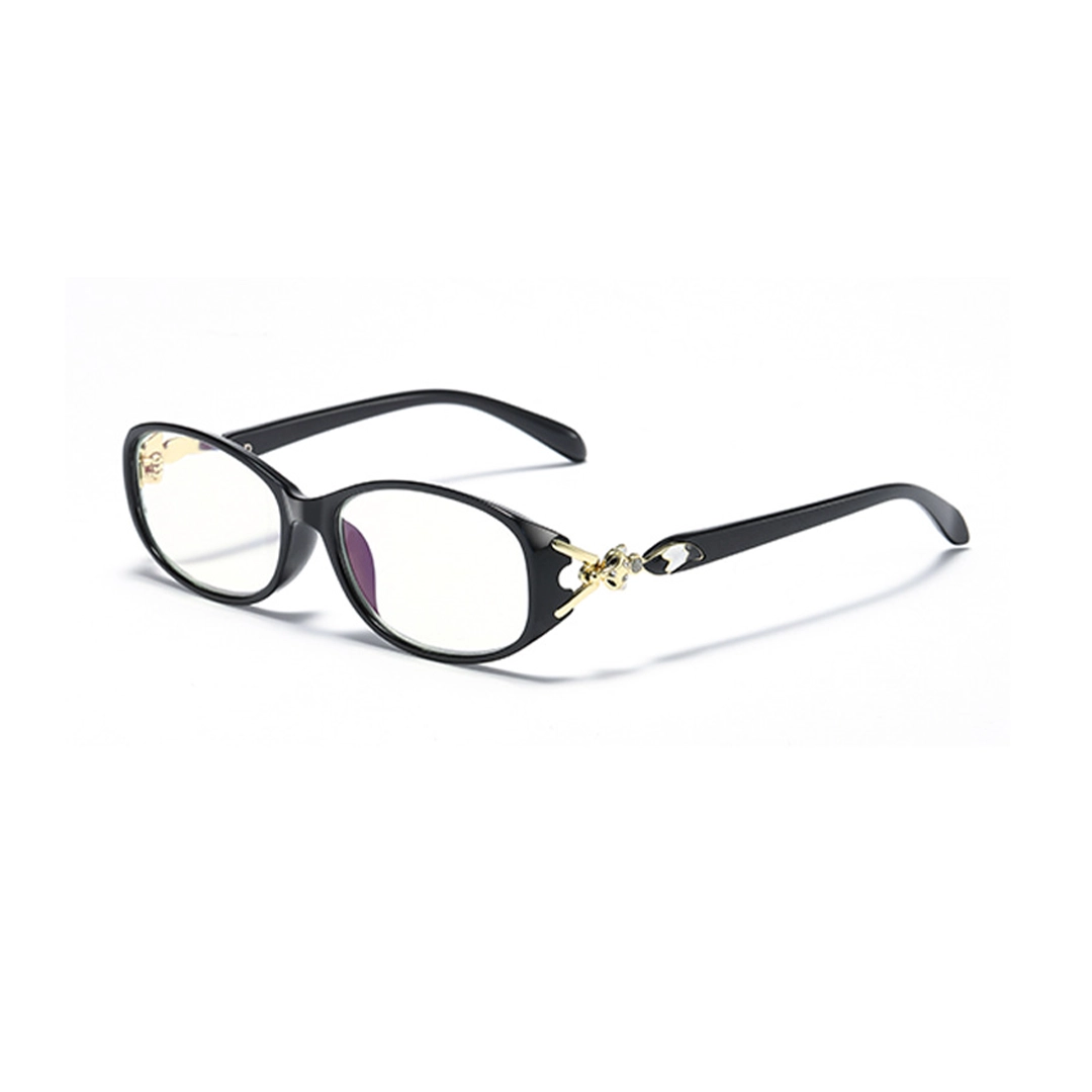Angle view of Anwen office siren rectangle tr90 eyeglasses in black. SPU: ER0442509