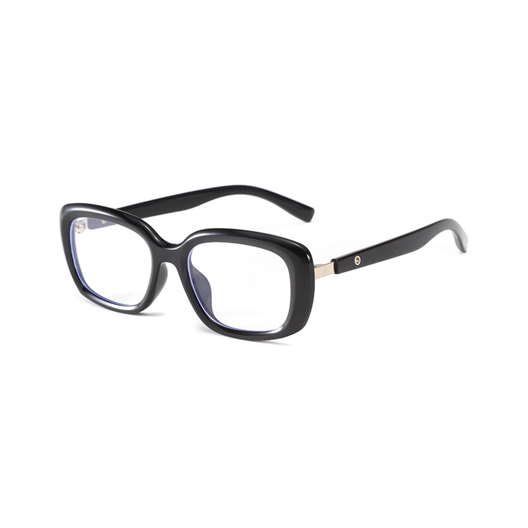 Angle view of Viona y2k rectangle tr90 eyeglasses in black. SPU: ER0562509
