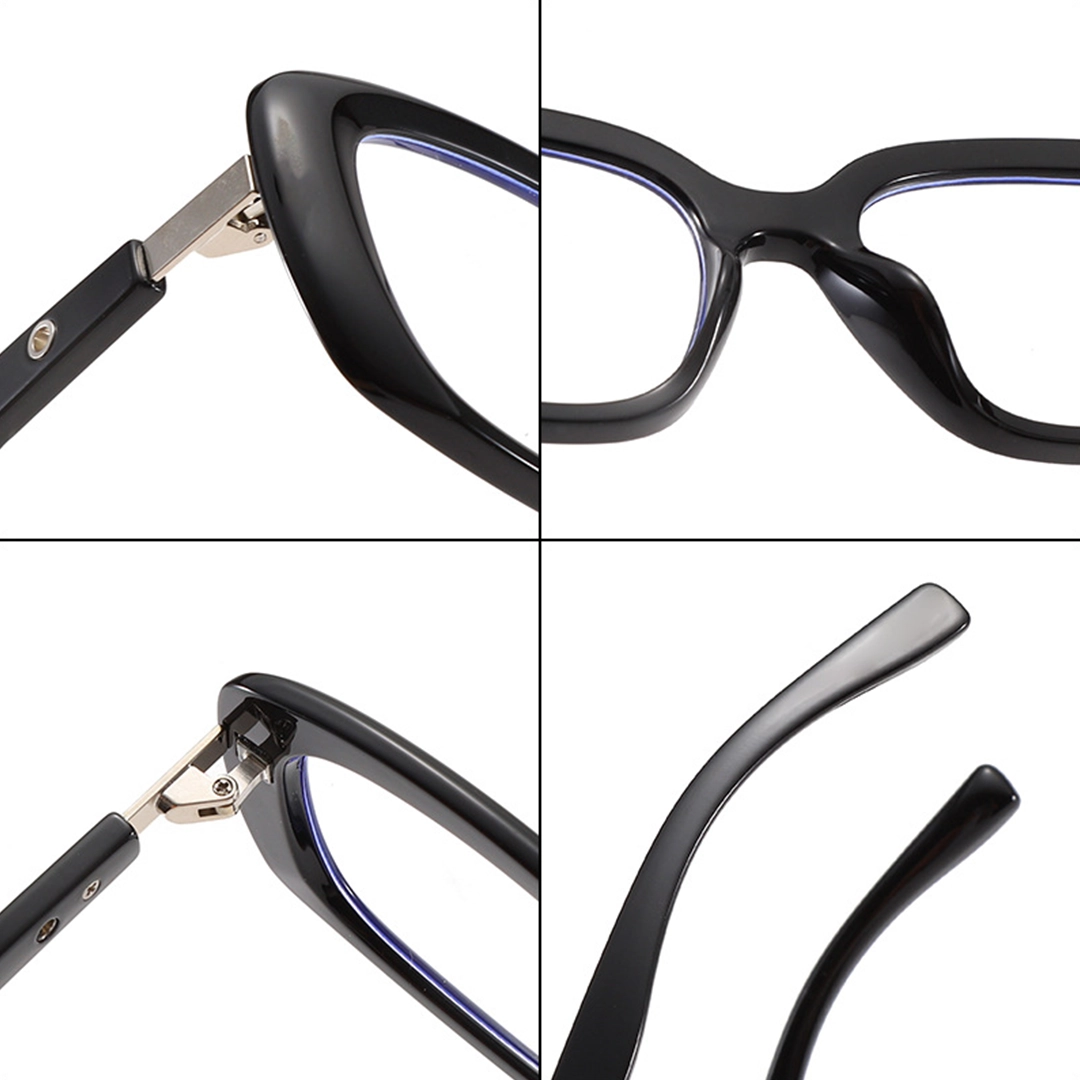 Frame detail view of Viona y2k rectangle tr90 eyeglasses in black. SPU: ER0562509
