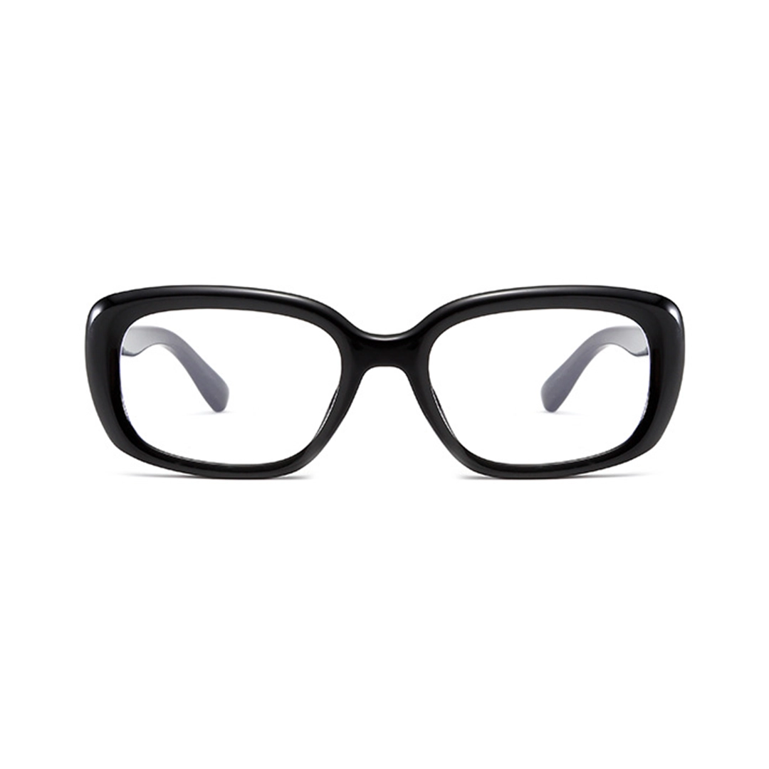 Front view of Viona y2k rectangle tr90 eyeglasses in black. SPU: ER0562509