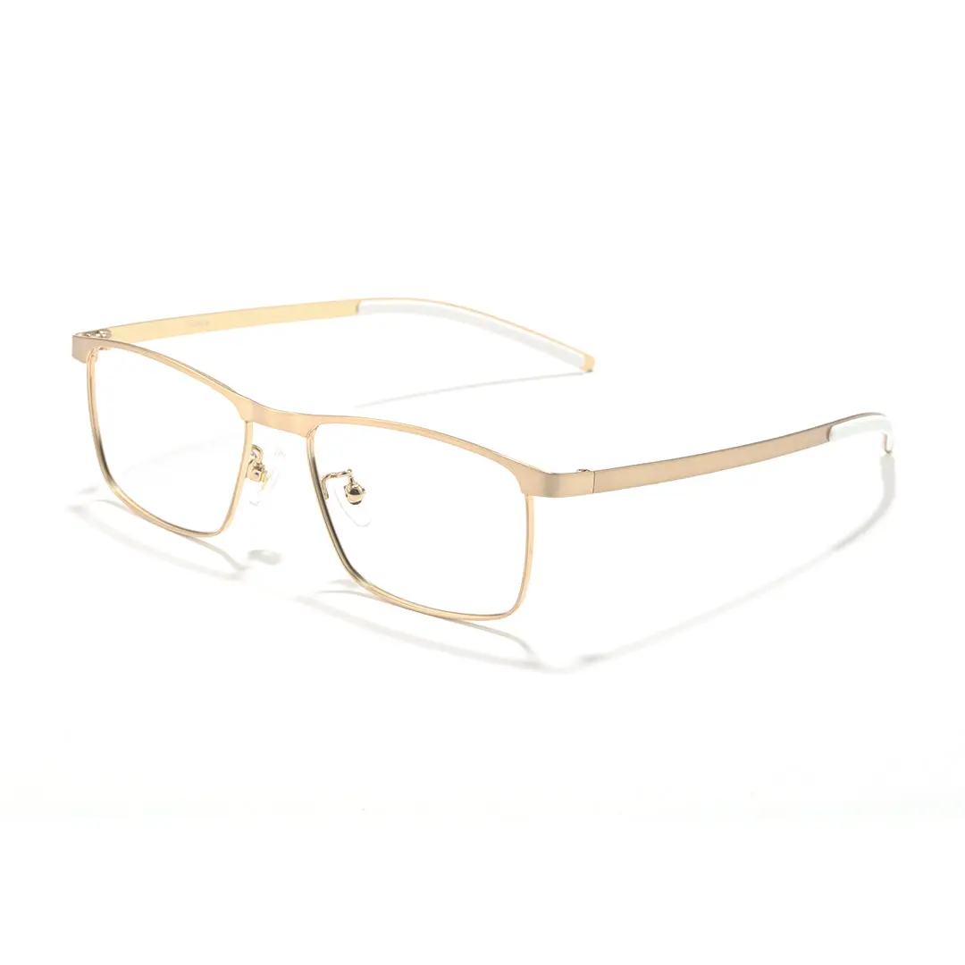 Angle view of Carter rectangle titanium eyeglasses ET0012501 in gold