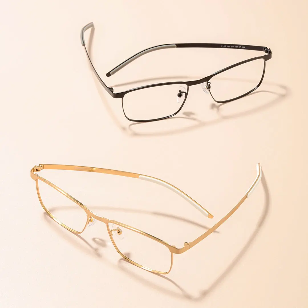 Scene view of Carter rectangle titanium eyeglasses ET0012501 in gold