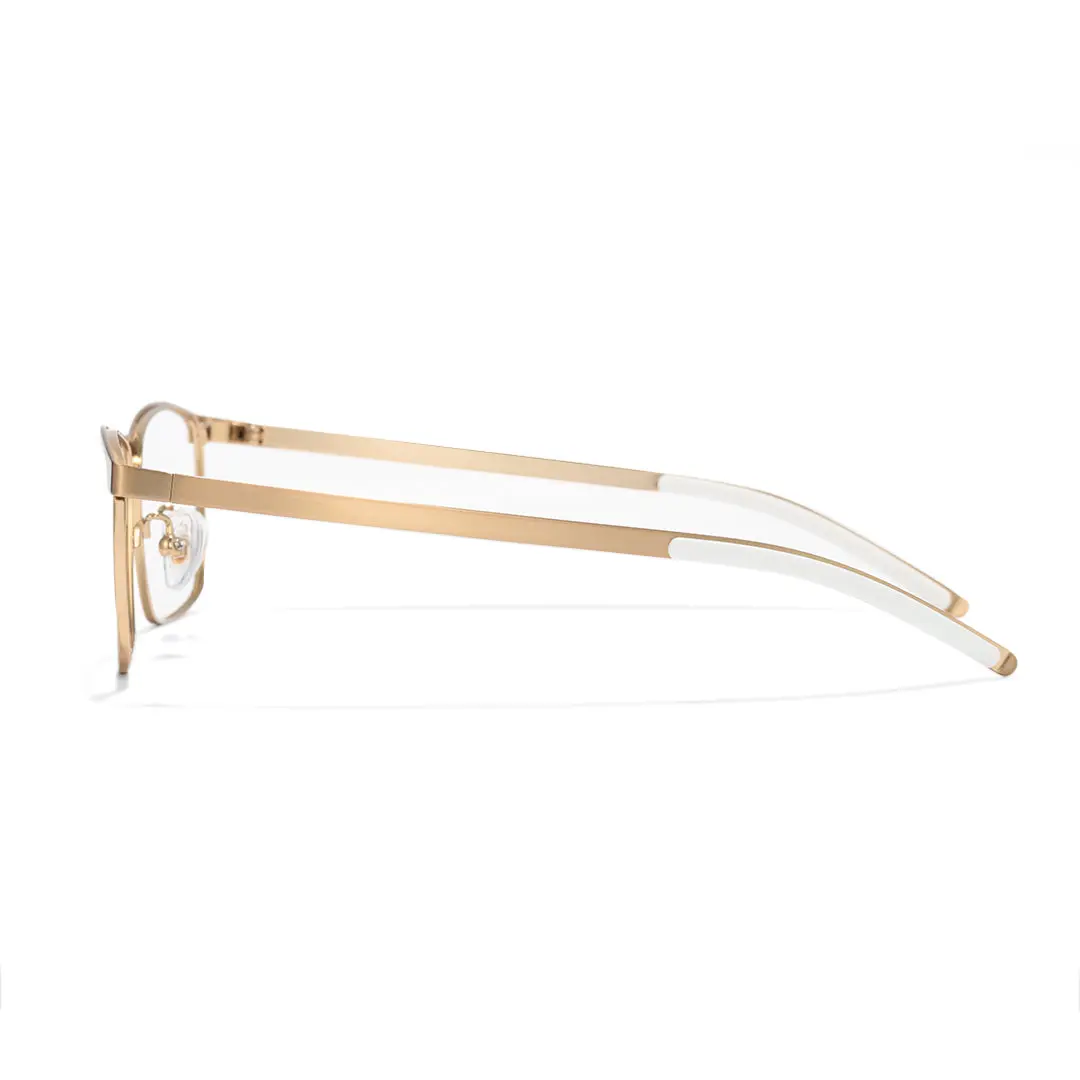 Side view of Carter rectangle titanium eyeglasses ET0012501 in gold