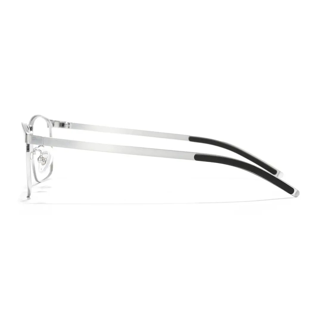 Side view of Carter rectangle titanium eyeglasses ET0012501 in silver