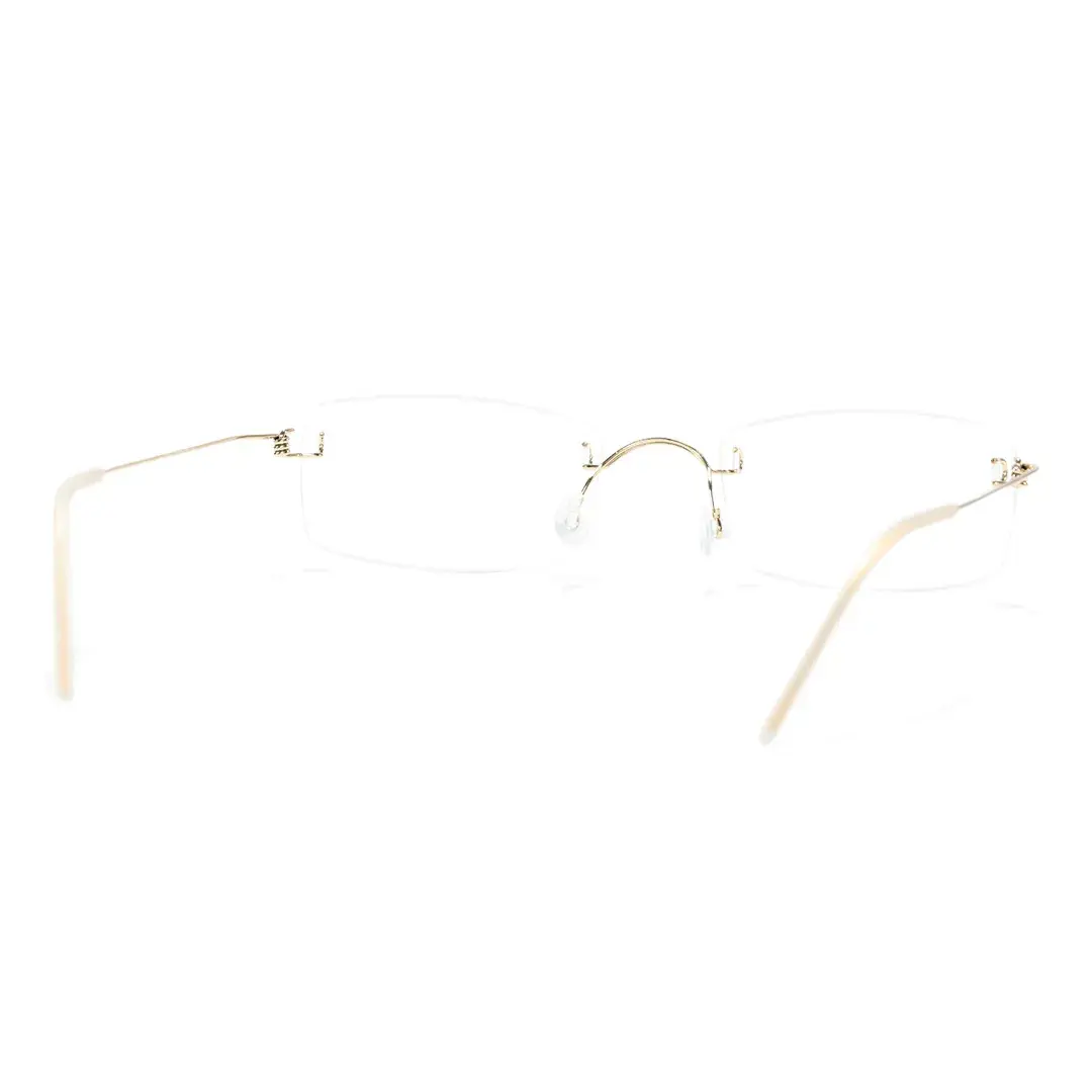 Back view of Urban rectangle titanium eyeglasses ET0292601 in gold