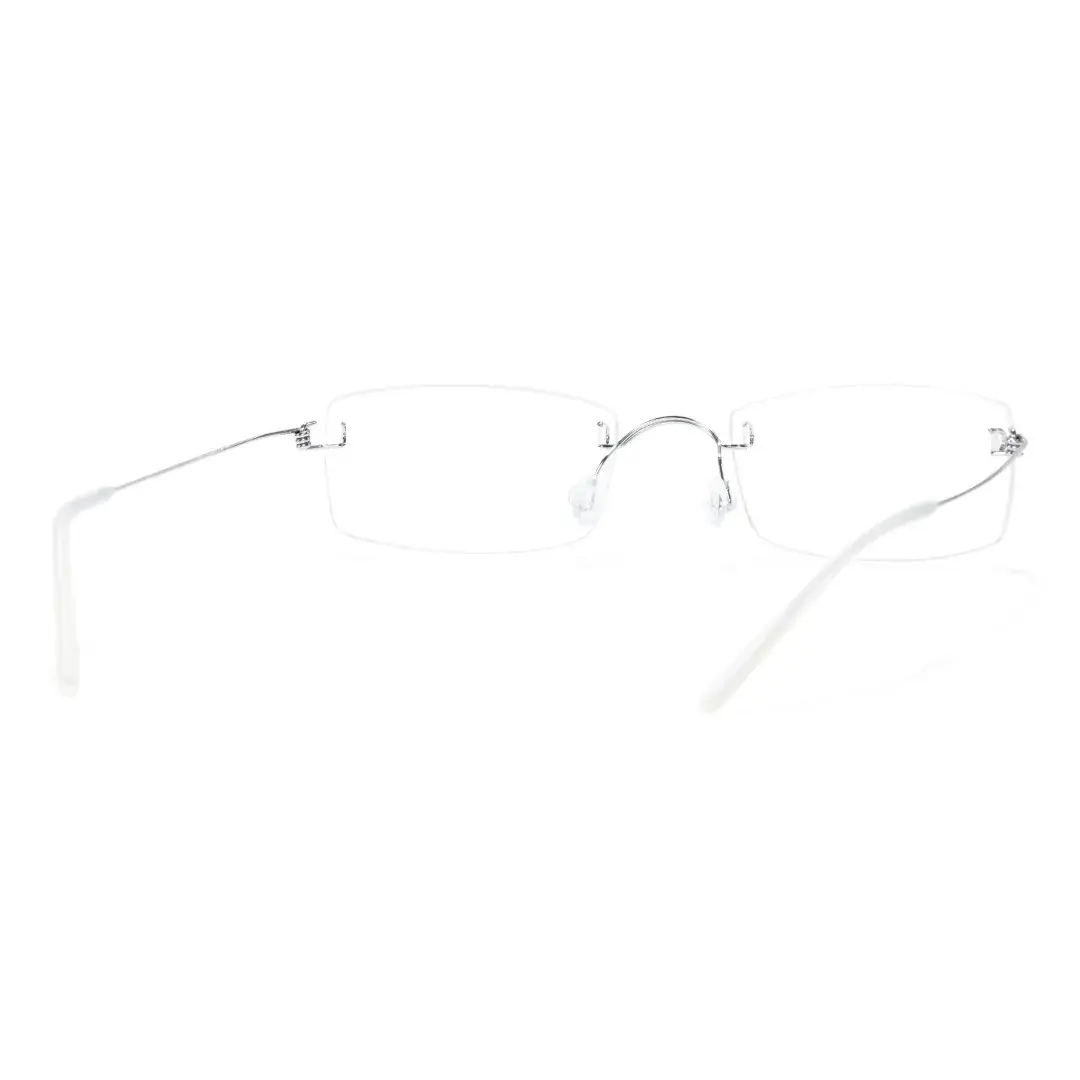 Back view of Urban rectangle titanium eyeglasses ET0292601 in silver