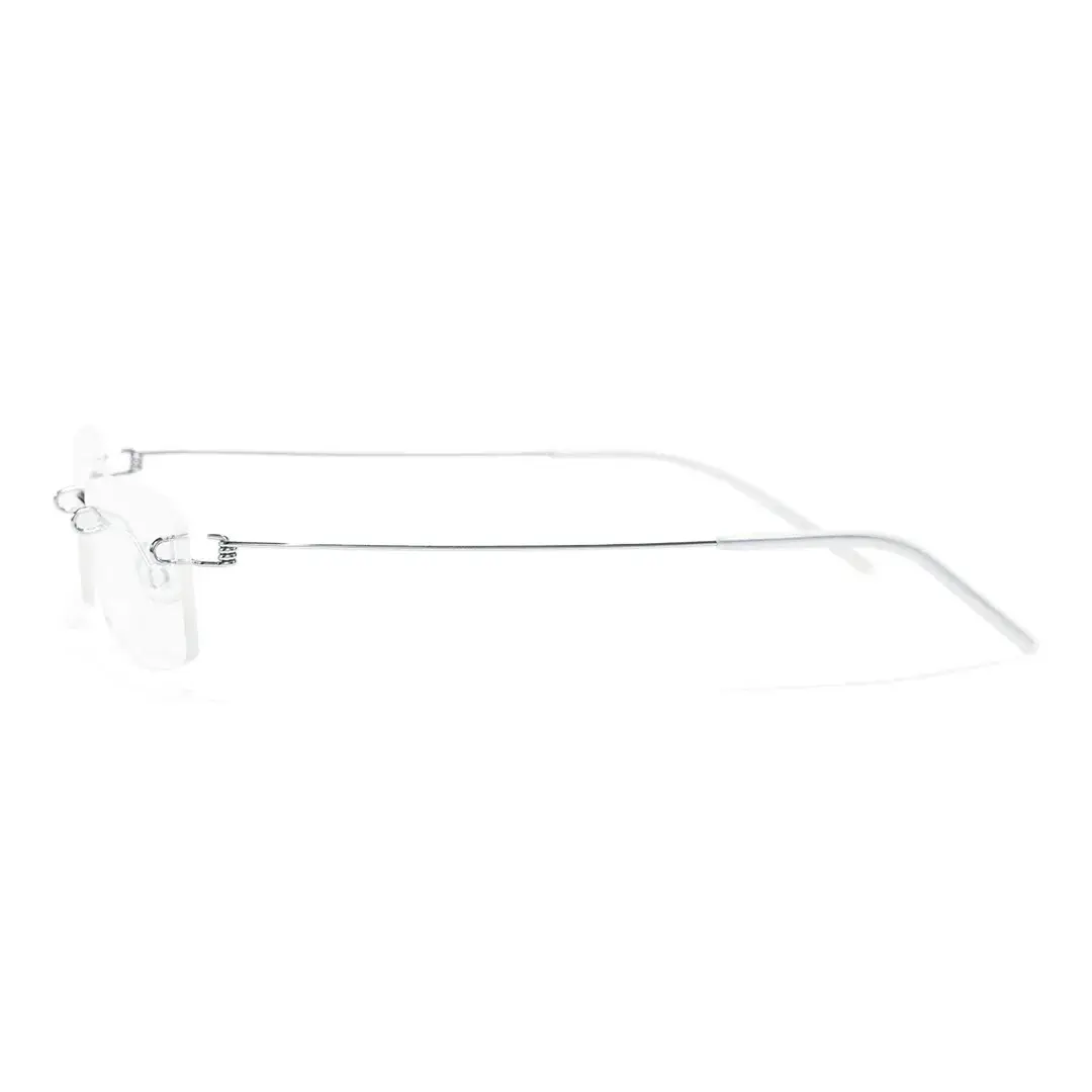 Side view of Urban rectangle titanium eyeglasses ET0292601 in silver