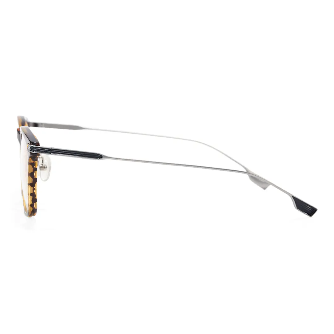 Side view of Warren vintage rectangle titanium eyeglasses ET0312208 in yellow