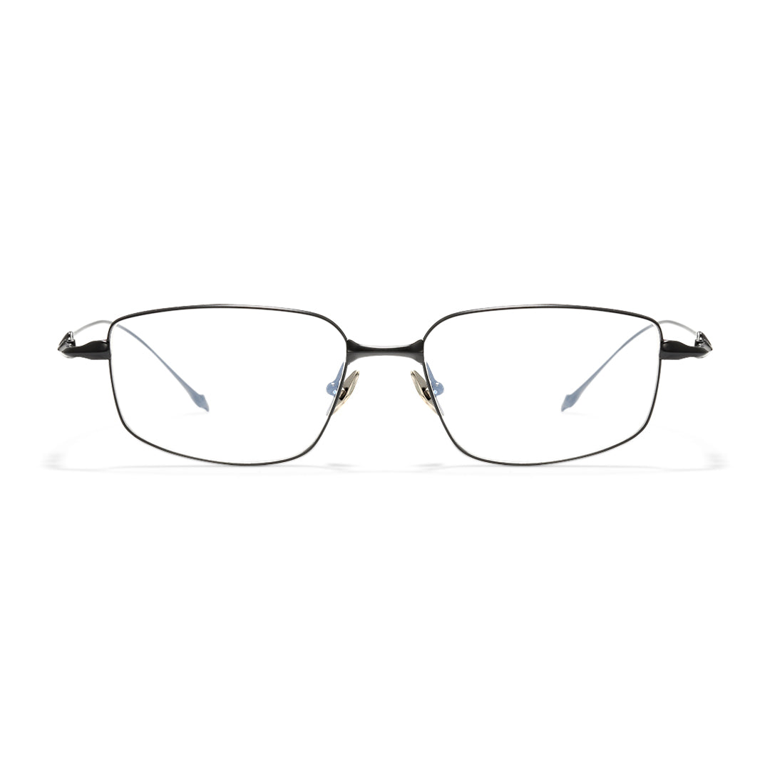 Front view of Knap rectangle titanium eyeglasses ET0322501 in black