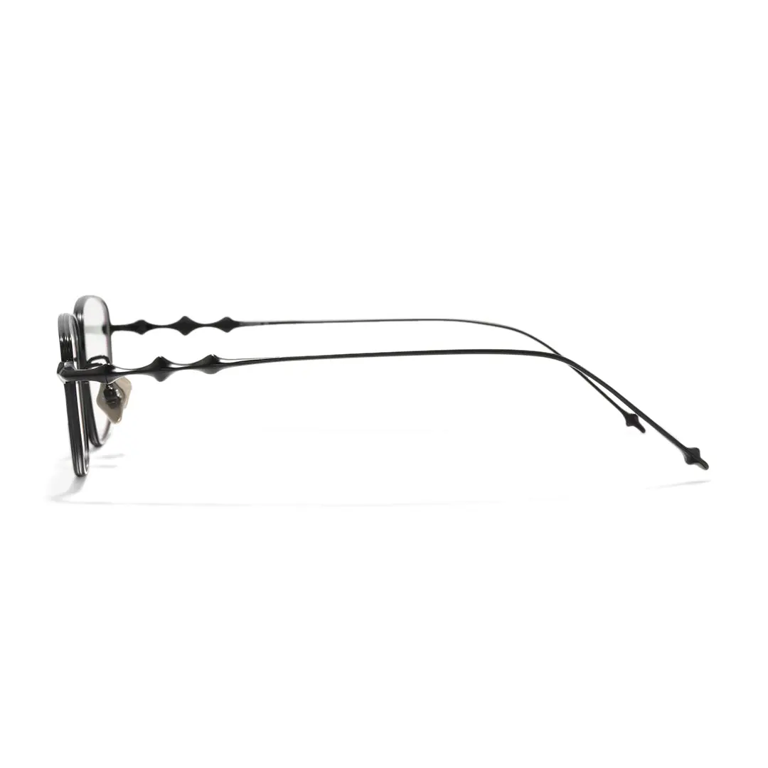 Side view of Knap rectangle titanium eyeglasses ET0322501 in black
