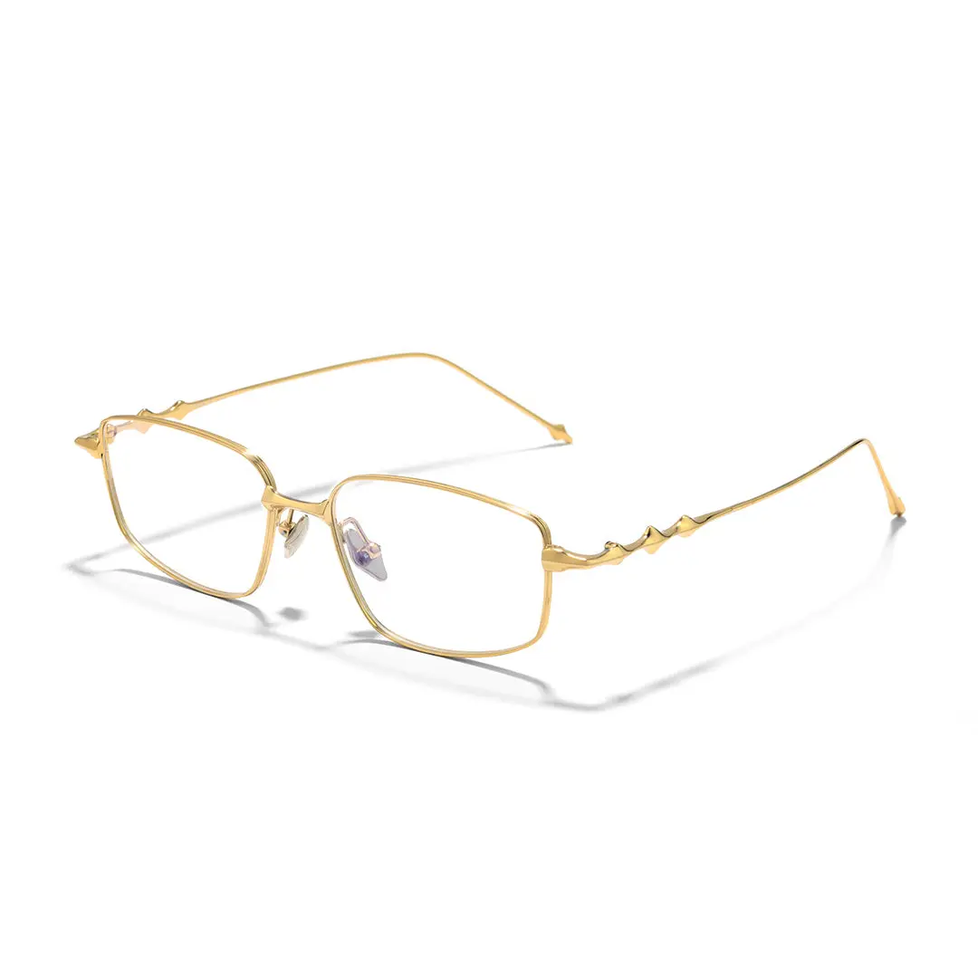 Angle view of Knap rectangle titanium eyeglasses ET0322501 in gold