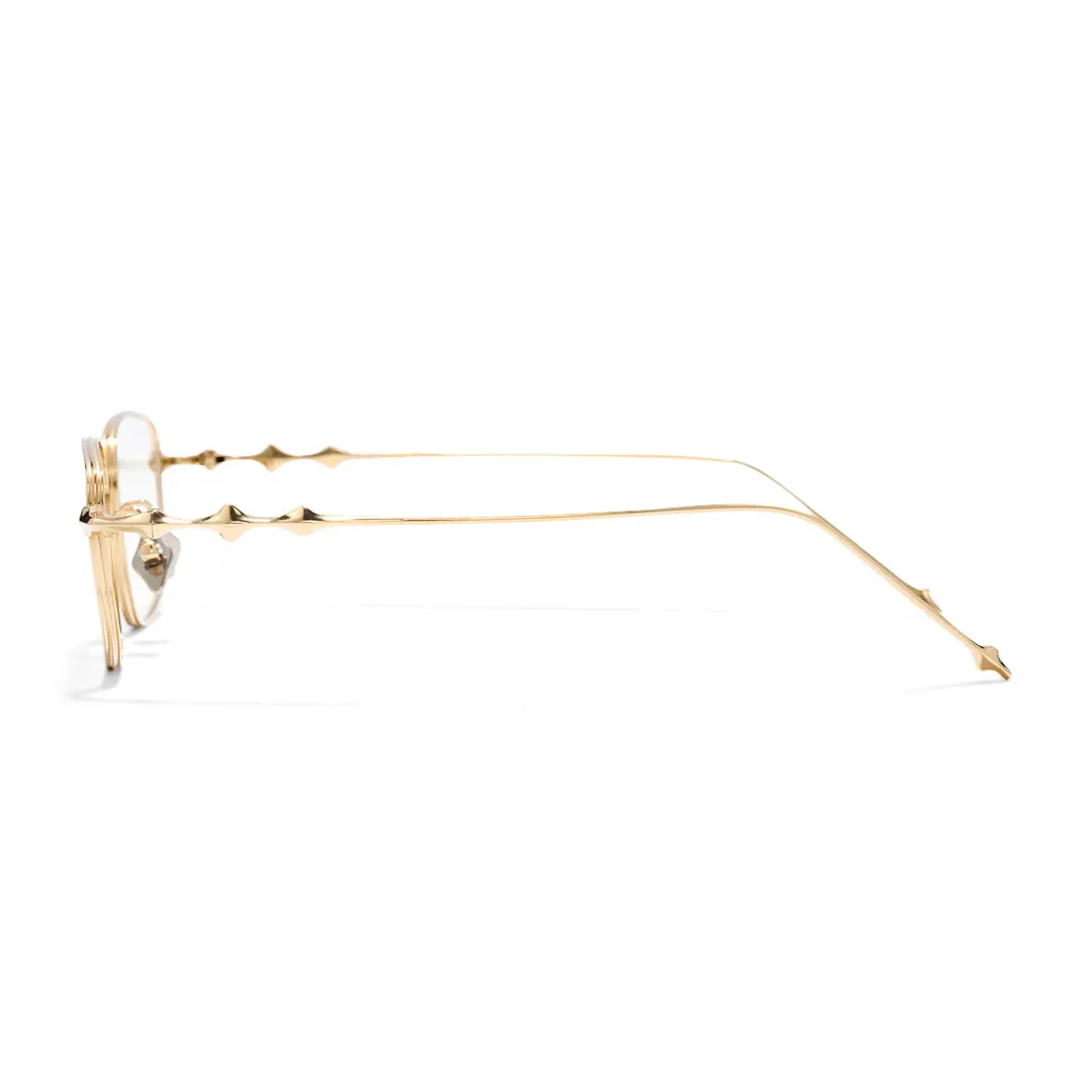 Side view of Knap rectangle titanium eyeglasses ET0322501 in gold