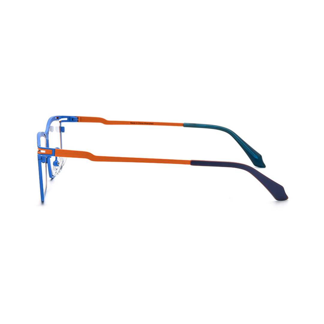Side view of Nolan steampunk rectangle titanium eyeglasses in two tone. SPU: ET0352508