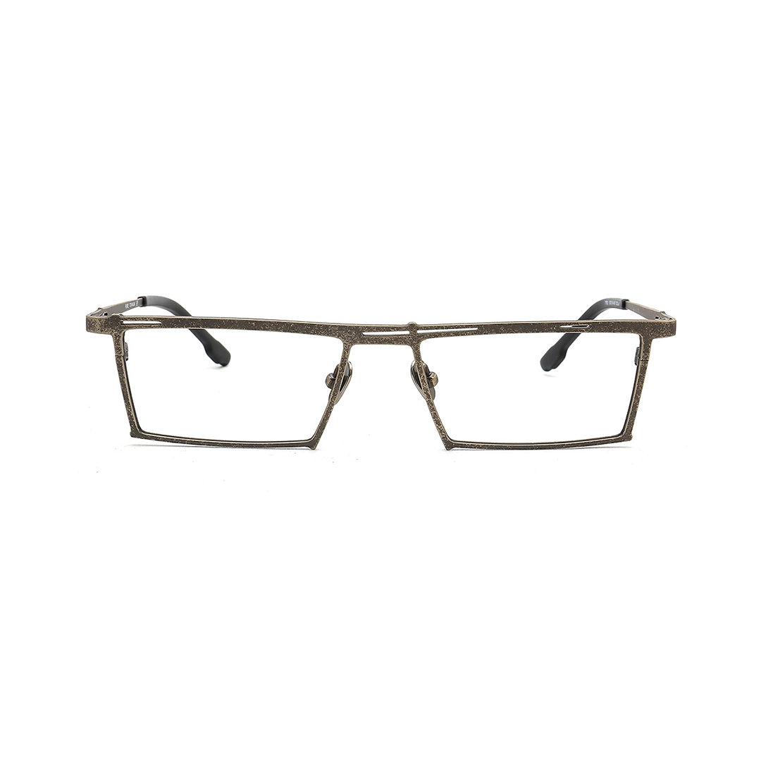 Front view of Lark steampunk rectangle titanium eyeglasses ET0492509 in bronze