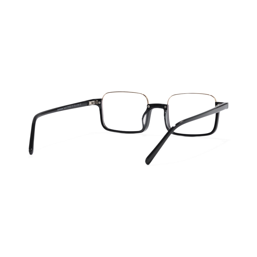 Back view of Maelis nerd rectangle tr90 eyeglasses in black. SPU: EX0382509