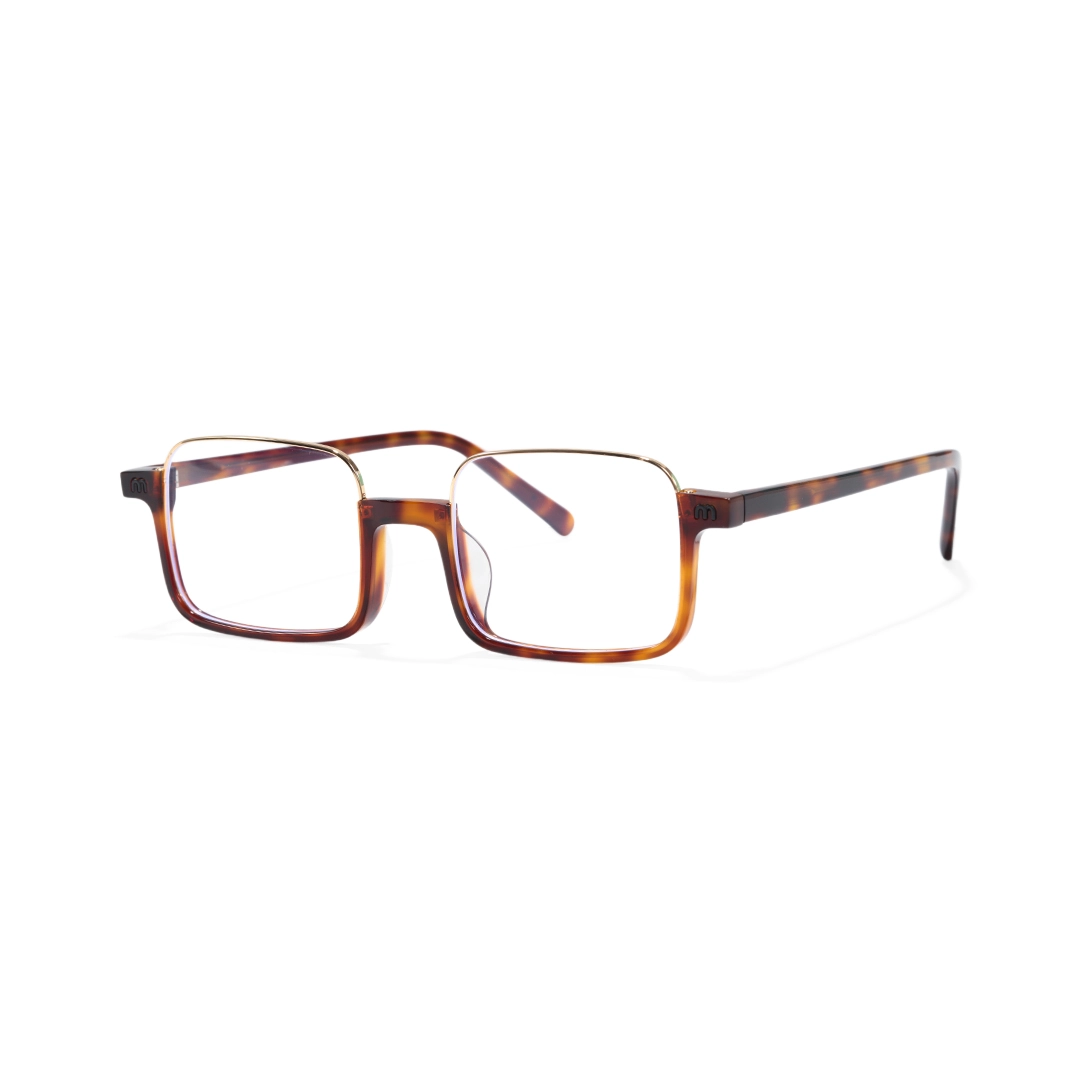 Angle view of Maelis nerd rectangle tr90 eyeglasses in tortoise. SPU: EX0382509