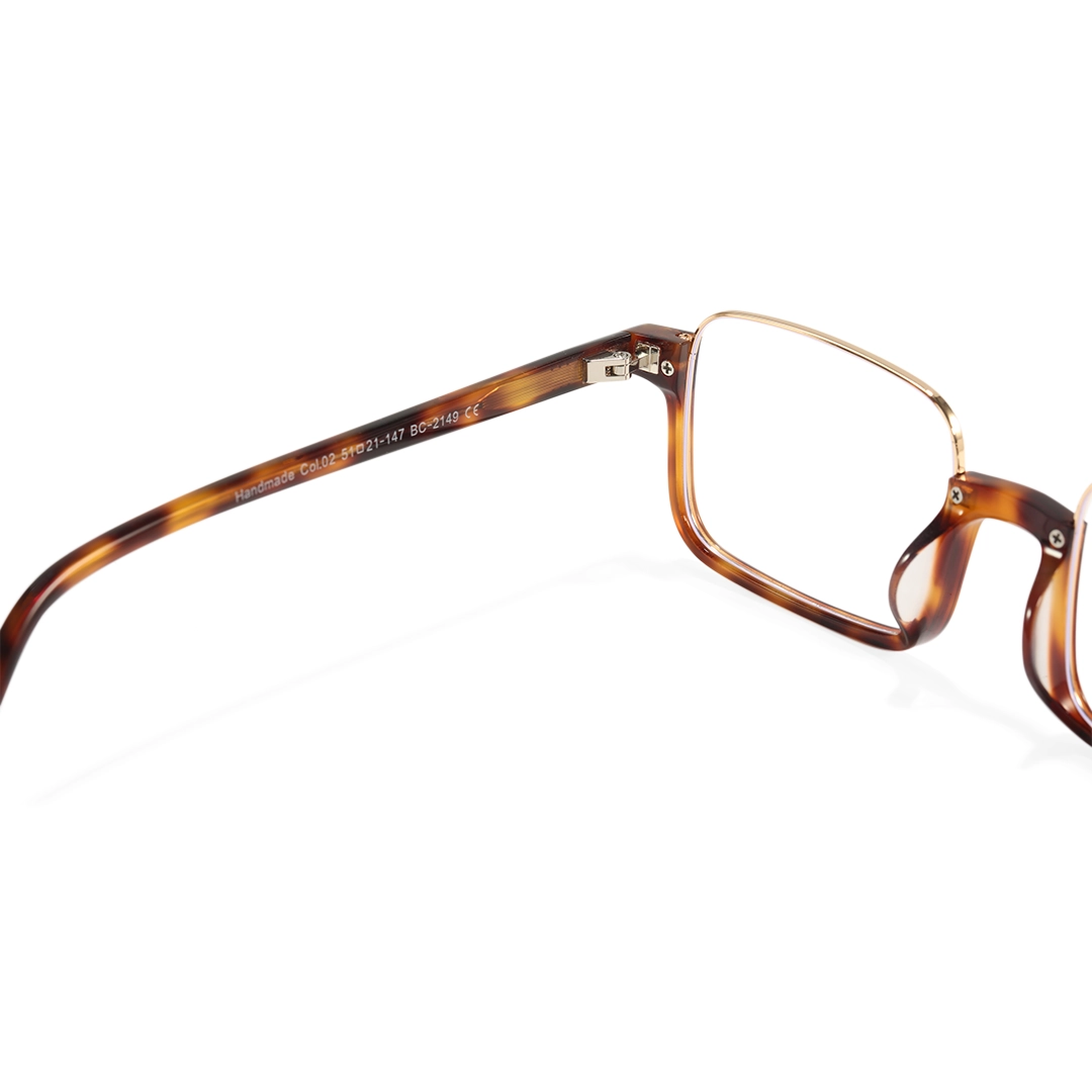 Hinge detail of Maelis rectangle tr90 eyeglasses EX0382509 in tortoise