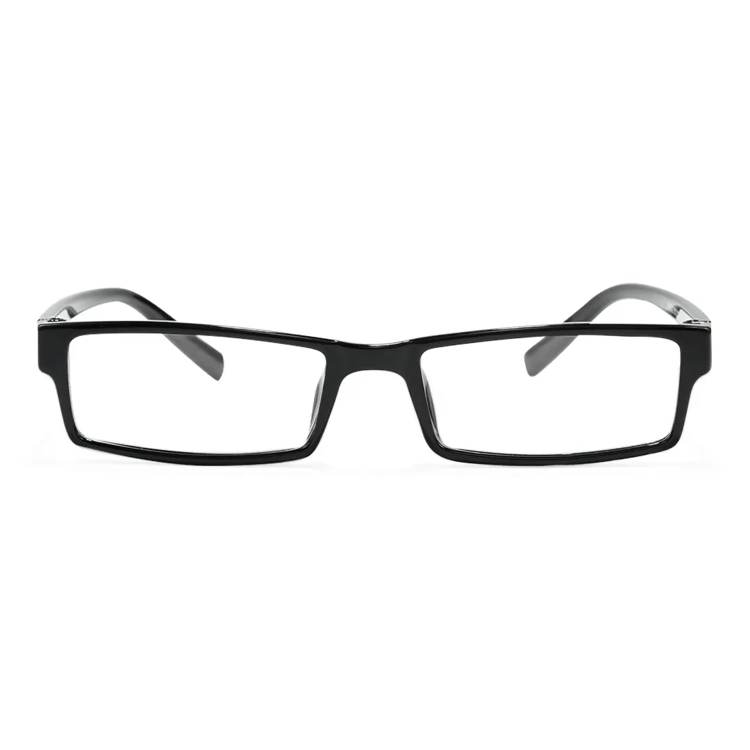 Front view of Sing rectangle tr90 eyeglasses ER0302412 in black