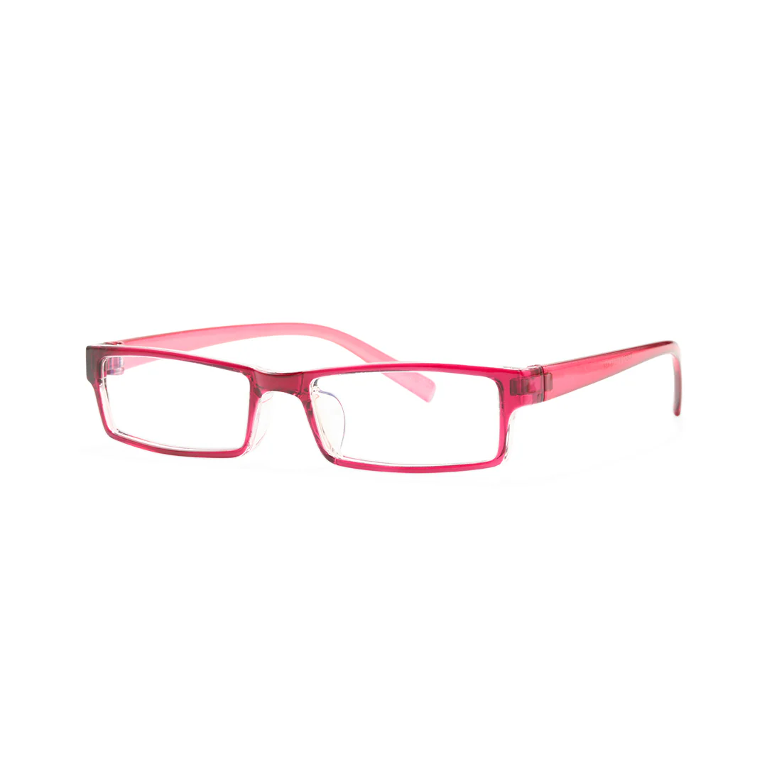 Angle view of Proportional rectangle tr90 eyeglasses FS-ER0302412 in red